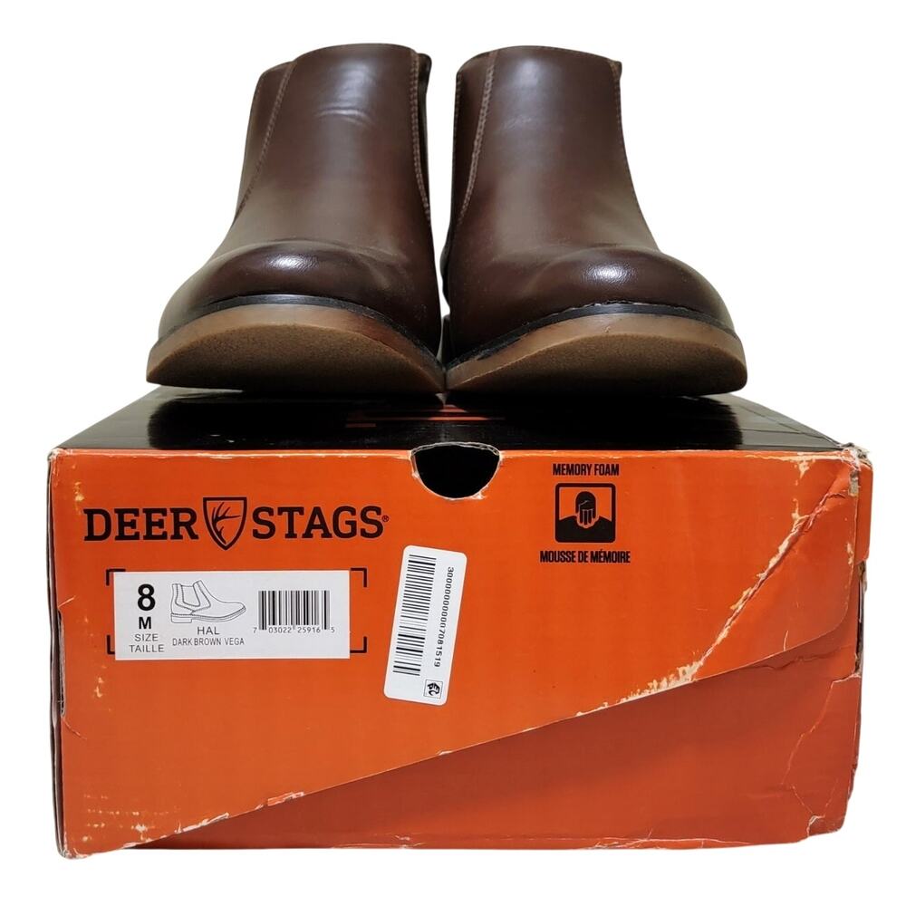 Deer Stags Men Hal Chelsea Ankle Boots Size US 8M Dark Brown Vegan Leather - Picture 6 of 6